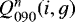 Mathematical equation: $Q^n_{090}(i,g)$