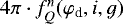 Mathematical equation: $4\pi \cdot f^n_Q(\varphi_{\textrm{d}},i,g)$