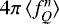 Mathematical equation: $4\pi\,\langle f_Q^n \rangle$