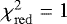 Mathematical equation: $\chi_{\rm{red}}^{2}=1$