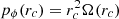 Mathematical equation: $ p_{\phi}(r_c)=r_c^2 \Omega(r_c) $