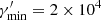 Mathematical equation: $ \gamma^\prime_{\rm min}=2 \times 10^4 $