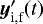 Mathematical equation: ${\bm{y}}_{\textrm{i,f}}^{\prime}(t)$