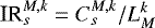 Mathematical equation: $\textrm{IR}^{M,k}_s = C_s^{M,k} / L_M^k$