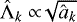 Mathematical equation: $\hat{\Lambda}_k \propto \!\!\sqrt{\hat{a}_k}$