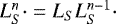 Mathematical equation: $L^n_S \cdot = L_S L_S^{n-1} \cdot $