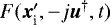 Mathematical equation: $F({{\bm{x}}_{\textrm{i}}^{\prime}}, -j \bm{u}^{\dagger}, t)$