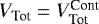 Mathematical equation: $V_{\textrm{Tot}} = V_{\textrm{Tot}}^{\textrm{Cont}}$