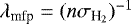 Mathematical equation: $\lambda_{\textrm{mfp}} = (n \sigma_{\textrm{H}_2})^{-1}$
