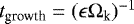 Mathematical equation: $t_{\textrm{growth}} = (\epsilon \Omega_{\textrm{k}})^{-1}$