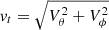 Mathematical equation: $ \mathit{v}_t = \sqrt{V_\theta^2+V_\phi^2} $