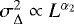 Mathematical equation: $\sigma_{\Delta}^{2} \propto L^{\alpha_{2}}$