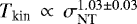 Mathematical equation: $T_{\textrm{kin}}\,\propto\,\sigma_{\textrm{NT}}^{1.03\pm0.03}$