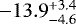 Mathematical equation: ${-}13.9^{+3.4}_{-4.6}$