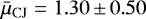 $\bar{\mu}_{\mathrm{CJ}} = 1.30\,{\pm}\,0.50$