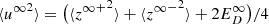 $ \langle {u^\infty}^2 \rangle= \big({\langle {{z^\infty}^+}^2 \rangle + \langle {{z^\infty}^-}^2 \rangle + 2E_{D}^\infty}\big)/{4} $