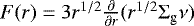 Mathematical equation: $F(r) = 3 r^{1/2} \frac{\partial}{\partial r} (r^{1/2} \Sigma_{\textrm{g}} \nu)$