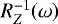 Mathematical equation: $R^{-1}_Z (\omega)$