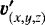 Mathematical equation: $\vec{v\prime}_{(x,y,z)}$