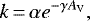 \begin{equation*}k \,{=}\, \alpha e^{-\gamma A_{\textrm{V}}}, \end{equation*}