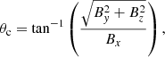 $$ \begin{aligned}&\theta _{\rm c} = \tan ^{-1} \left( \frac{ \sqrt{B_{ y}^2 + B_z^2} }{B_x} \right), \end{aligned} $$