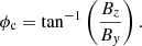 $$ \begin{aligned}&\phi _{\rm c} = \tan ^{-1} \left( \frac{B_z}{B_{ y}} \right). \end{aligned} $$