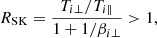 $$ \begin{aligned} R_{\rm SK} = \frac{T_{i\perp }/T_{i\Vert }}{1 + 1/\beta _{i\perp }} > 1, \end{aligned} $$