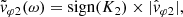 $$ \begin{aligned} \tilde{{ v}}_{\varphi 2}(\omega ) = \mathrm{sign} (K_2) \times |\hat{{ v}}_{\varphi 2}|, \end{aligned} $$