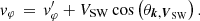 $$ \begin{aligned} { v}_{\varphi } \,=\, { v}_{\varphi }^{\prime } + V_{\rm SW} \cos \left(\theta _{\boldsymbol{k}, \boldsymbol{V}_{\rm SW}}\right). \end{aligned} $$