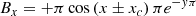 $$ \begin{aligned} B_x=+\pi \cos {\left(x\pm x_c\right)\pi } e^{-{ y}\pi } \end{aligned} $$
