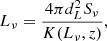 Mathematical equation: $$ \begin{aligned} L_\nu =\frac{4\pi d_L^2 S_\nu }{K(L_\nu ,z)}, \end{aligned} $$