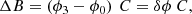 $$ \begin{aligned} \Delta B = \left( \phi _3 - \phi _0 \right) \ C = \delta \phi \ C {,} \end{aligned} $$