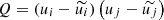 $ Q = \left(u_i - \widetilde{u_i}\right)\left(u_j - \widetilde{u_j}\right) $