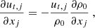 $$ \begin{aligned} \dfrac{\partial u_{t,j}}{\partial x_j} = -\dfrac{u_{t,j}}{\rho _0} \dfrac{\partial \rho _0}{\partial x_j}\ , \end{aligned} $$