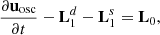 $$ \begin{aligned}&\dfrac{\partial \mathbf u _\mathrm{osc} }{\partial t} - \mathbf L _1^d - \mathbf L _1^s = \mathbf L _0, \end{aligned} $$