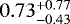 $0.73^{+0.77}_{-0.43}$