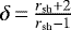 $\delta\,{=}\,\frac{r_{\textrm{sh}}+2}{r_{\textrm{sh}}-1}$