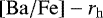 Mathematical equation: ${\left[\mathrm{Ba}/\mathrm{Fe}\right]}-r_{\mathrm h}$