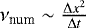 Mathematical equation: $\nu_{\textrm{num}} \sim \frac{\Delta x^2}{\Delta t}$