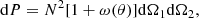$$ \begin{aligned} \mathrm{d}P = N^2[1+\omega (\theta )]\mathrm{d}\Omega _1 \mathrm{d}\Omega _2 ,\end{aligned} $$