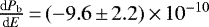 $\frac{\textrm{d} P_{\textrm{b}}}{\textrm{d} E}\,{=}\,(-9.6\,{\pm}\,2.2)\,{\times}\,10^{-10}$
