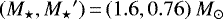 $({M_{\star}},{M_{\star}}\prime)\,{=}\,(1.6,0.76)~{M_{\odot}}$