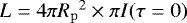 $L=4\pi{R_{\mathrm{p}}}^2 \times\pi I(\tau=0)$