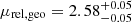 $ \mu_{\mathrm{rel,geo}} = 2.58^{+0.05}_{-0.05} $