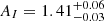 $ A_I = 1.41^{+0.06}_{-0.03} $