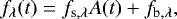 \begin{equation*} f_{\lambda}(t)=f_{\textrm{s},\lambda}A(t)+f_{\textrm{b},\lambda},\end{equation*}
