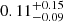 $ 0.11^{+0.15}_{-0.09} $