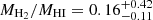 $ M_{\mathrm{H_2}}/M_{\mathrm{HI}}=0.16^{+0.42}_{-0.11} $