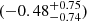 $ (-0.48^{+0.75}_{- 0.74}) $