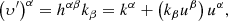 Mathematical equation: $$ \begin{aligned} {{\left( {{\upsilon }^{\prime }} \right)}^{\alpha }}={{h}^{\alpha \beta }}{{k}_{\beta }}={{k}^{\alpha }}+\left( {{k}_{\beta }}{{u}^{\beta }} \right){{u}^{\alpha }} , \end{aligned} $$